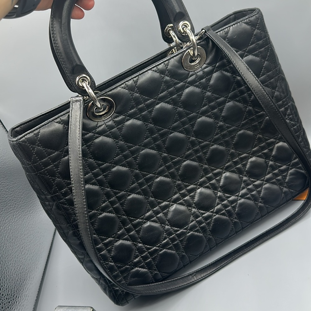 Christian Dior Large Lady Dior Bag Cannage Quilt Lambskin - Picture 12 of 16